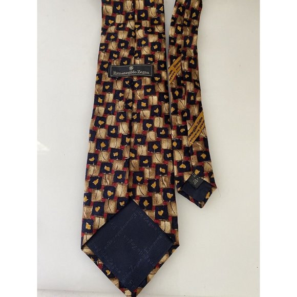 Ermenegildo Zegna Vintage Abstract Floral Tulip Silk Neck Tie Made in Italy EUC - Picture 4 of 16